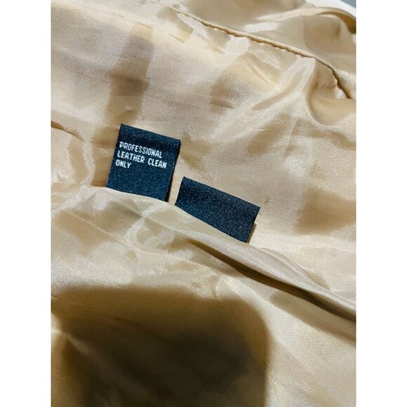 Marcelle Renee leather jacket sherpa suede coat faux tan vtg Y2K country women M - Picture 6 of 12